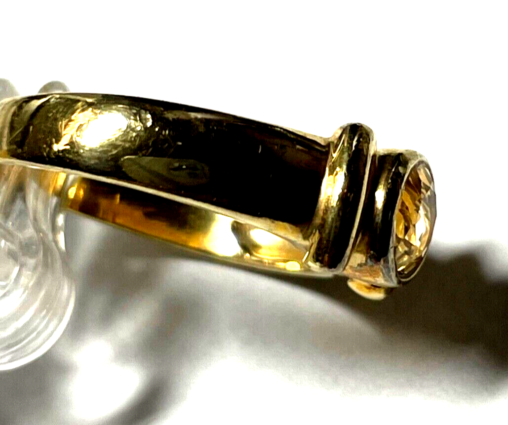 925 Silber Ring vergoldet Silberring mit Ø 6 mm Citrin  Ø 19 mm RG 60 Handarbeit4