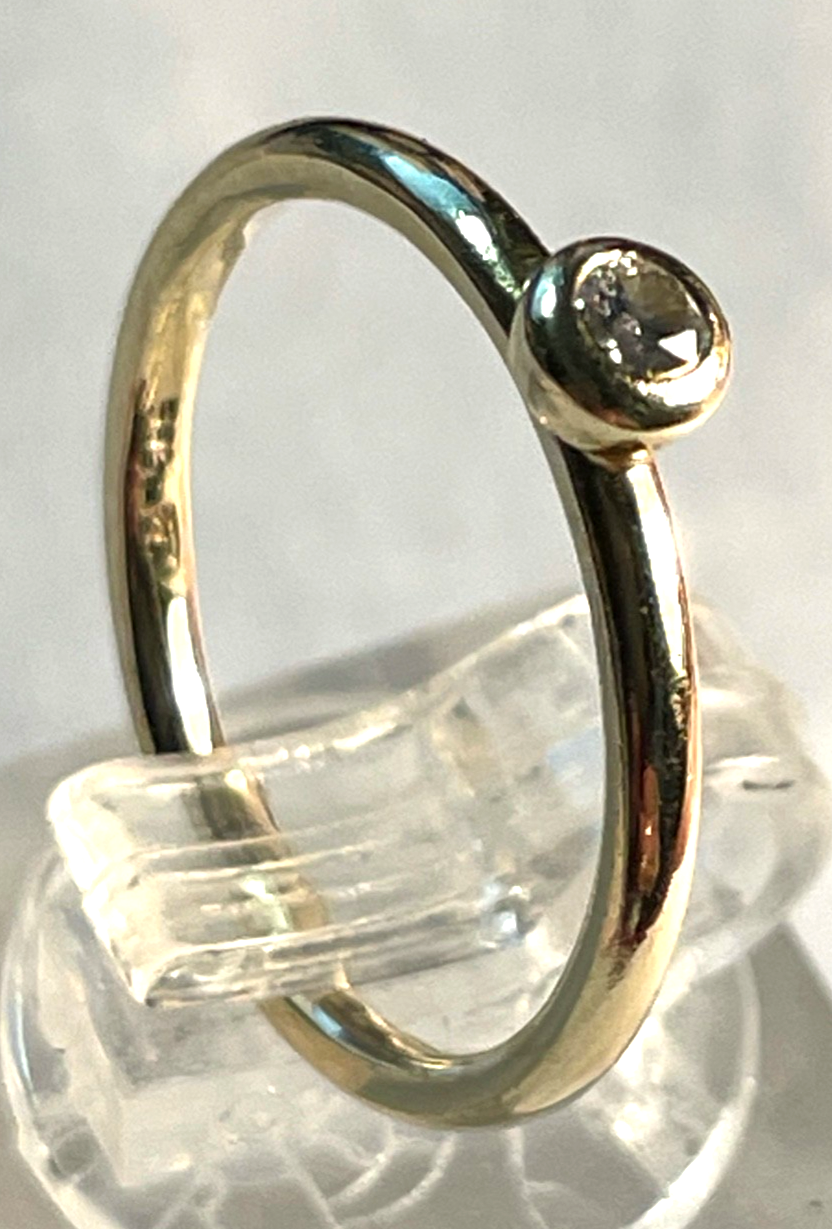 585 Gold 14 K Solitär Ring top Brilli 0,05 ct RG 53 Ø 17 mm Verlobung Juwelier4