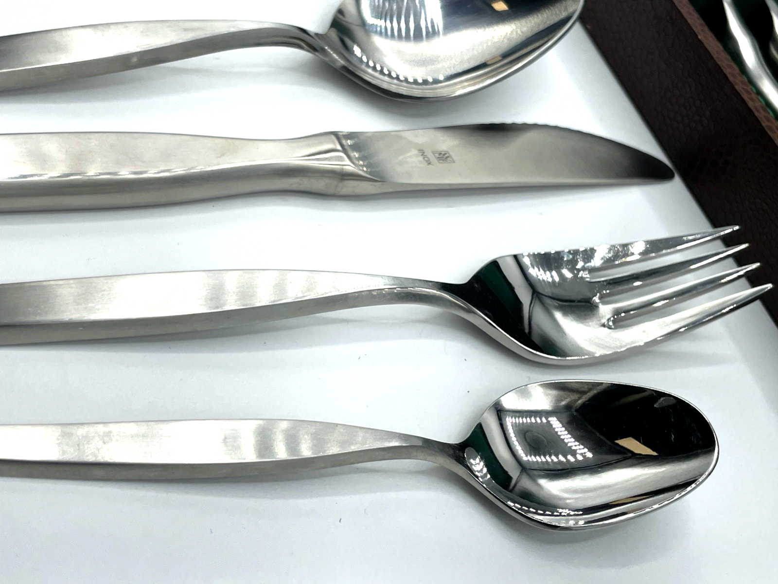 Formschönes WMF - Inox Edelstahl Besteck 24 Teile sehr gepflegt im Koffer6