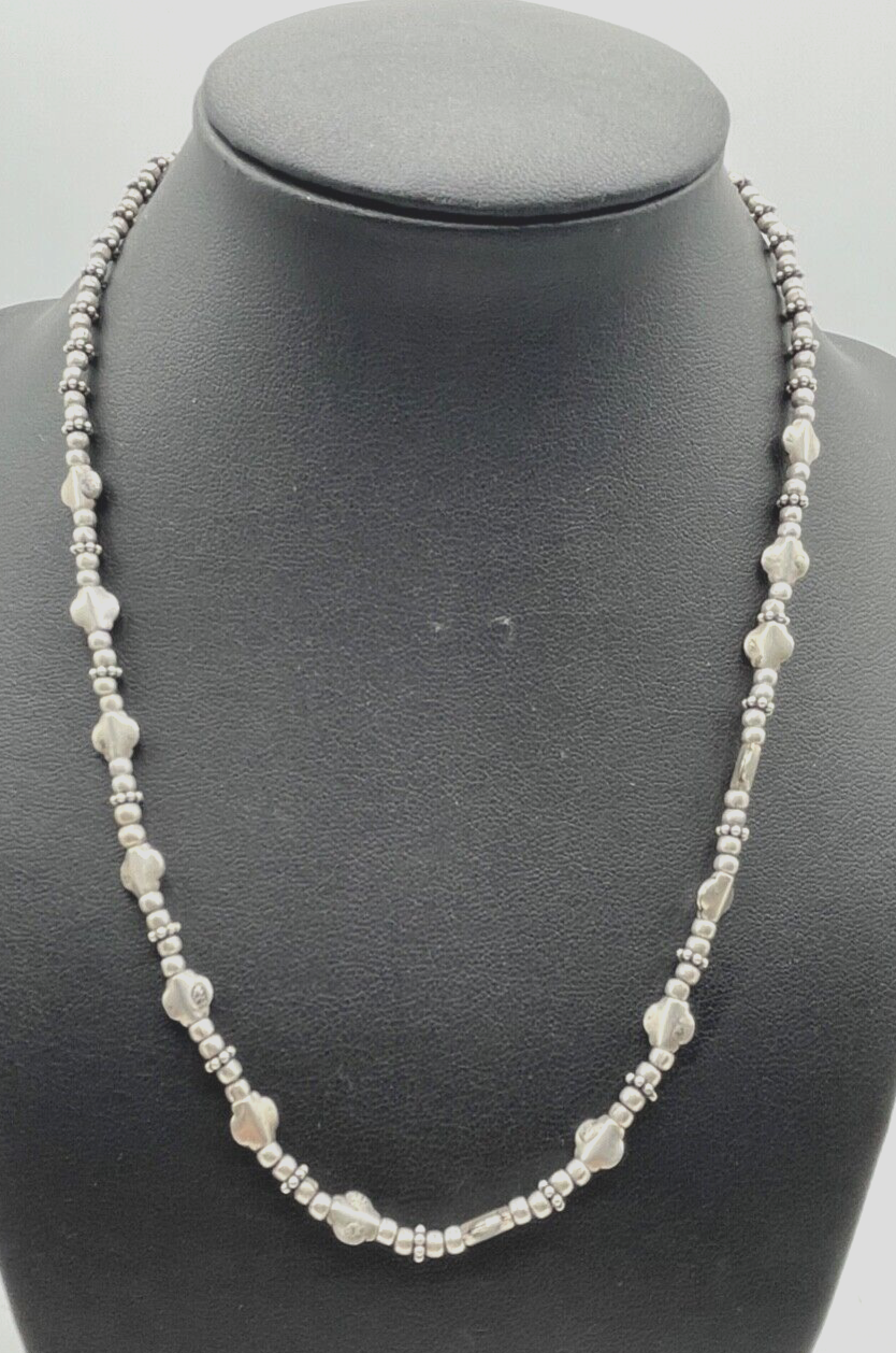 Aparte Ethno Silberkette Collier 925 Silber L 44,5 cm Handarbeit ungetragen0