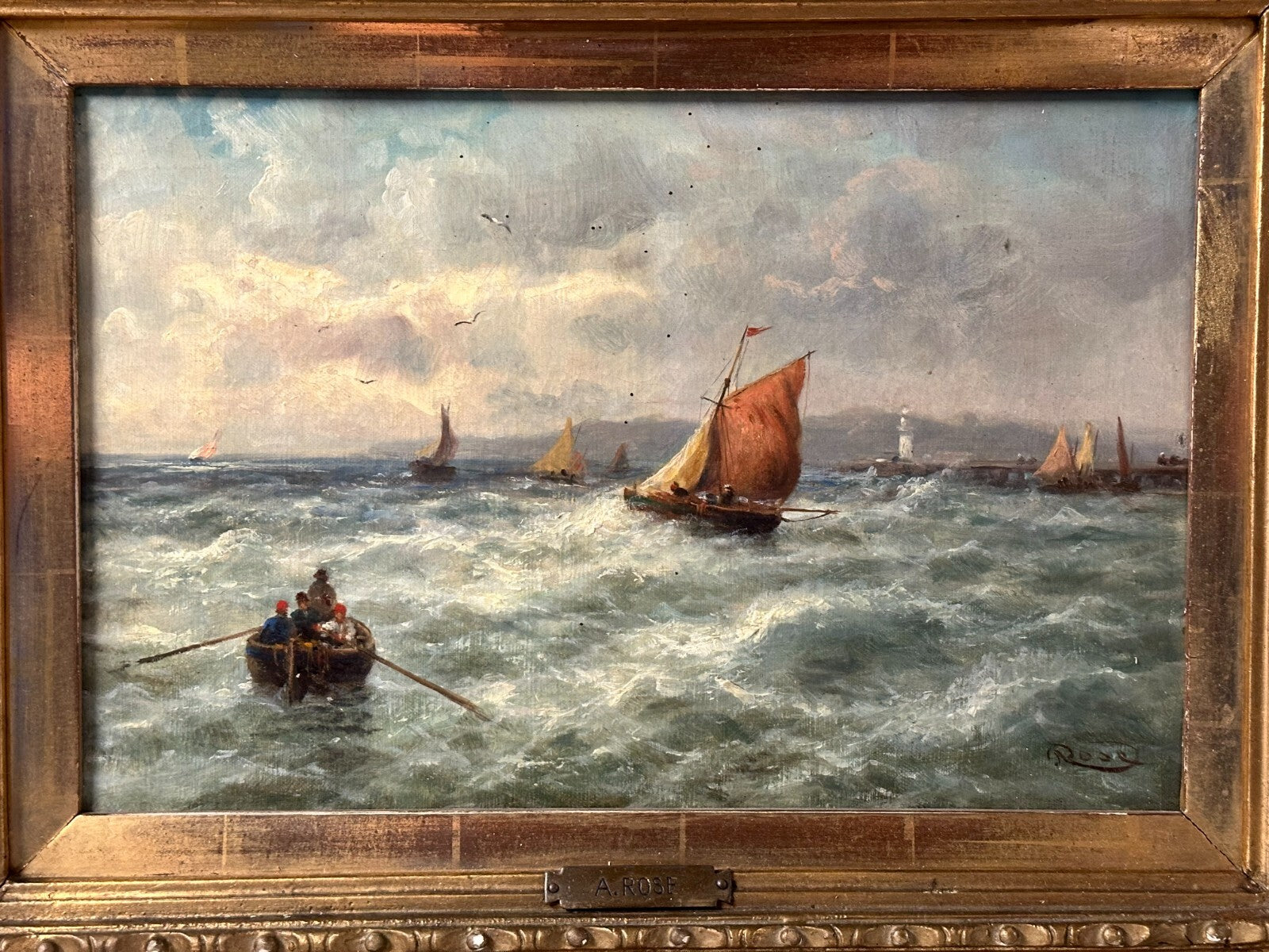 Ölgemälde - Öl auf Leinwand - Karl Julius ROSE 1828-1911 - gerahmt - signiert1