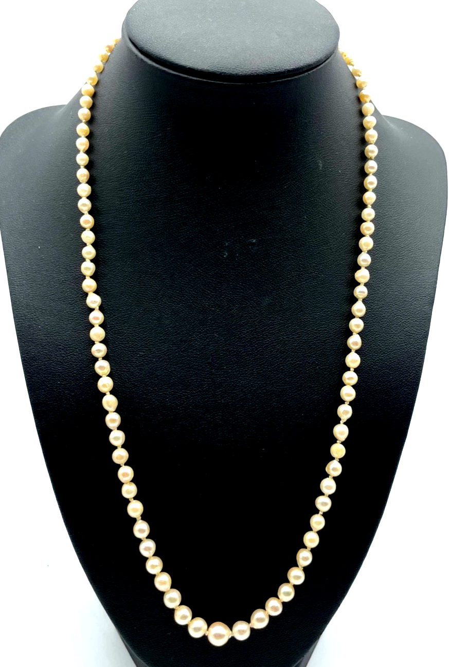 Antik Barock Perlen Perlenkette mit JKa 835 Silber Kastenschliesse L53cm Verlauf0