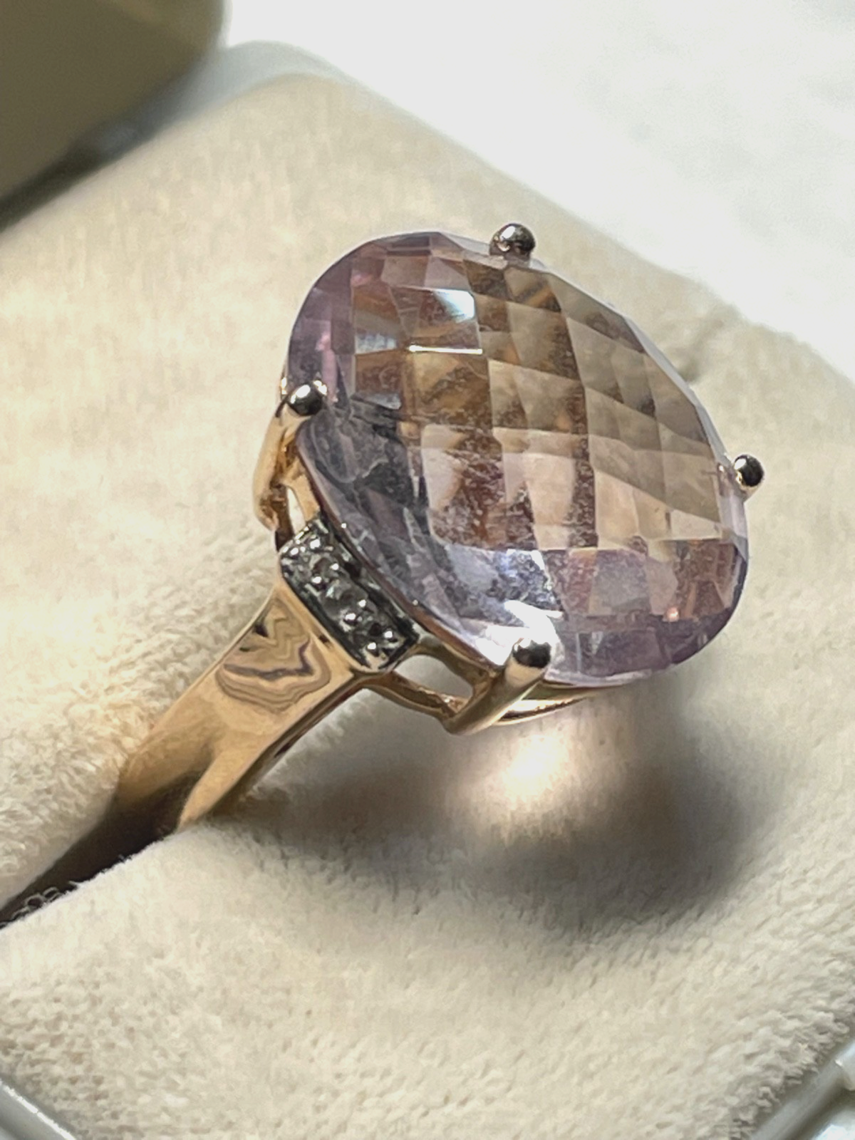 Neuwertiger Harry Ivens Ring 925 Silber rosé vergoldet mit Amethyst RG 50 Ø 15,93