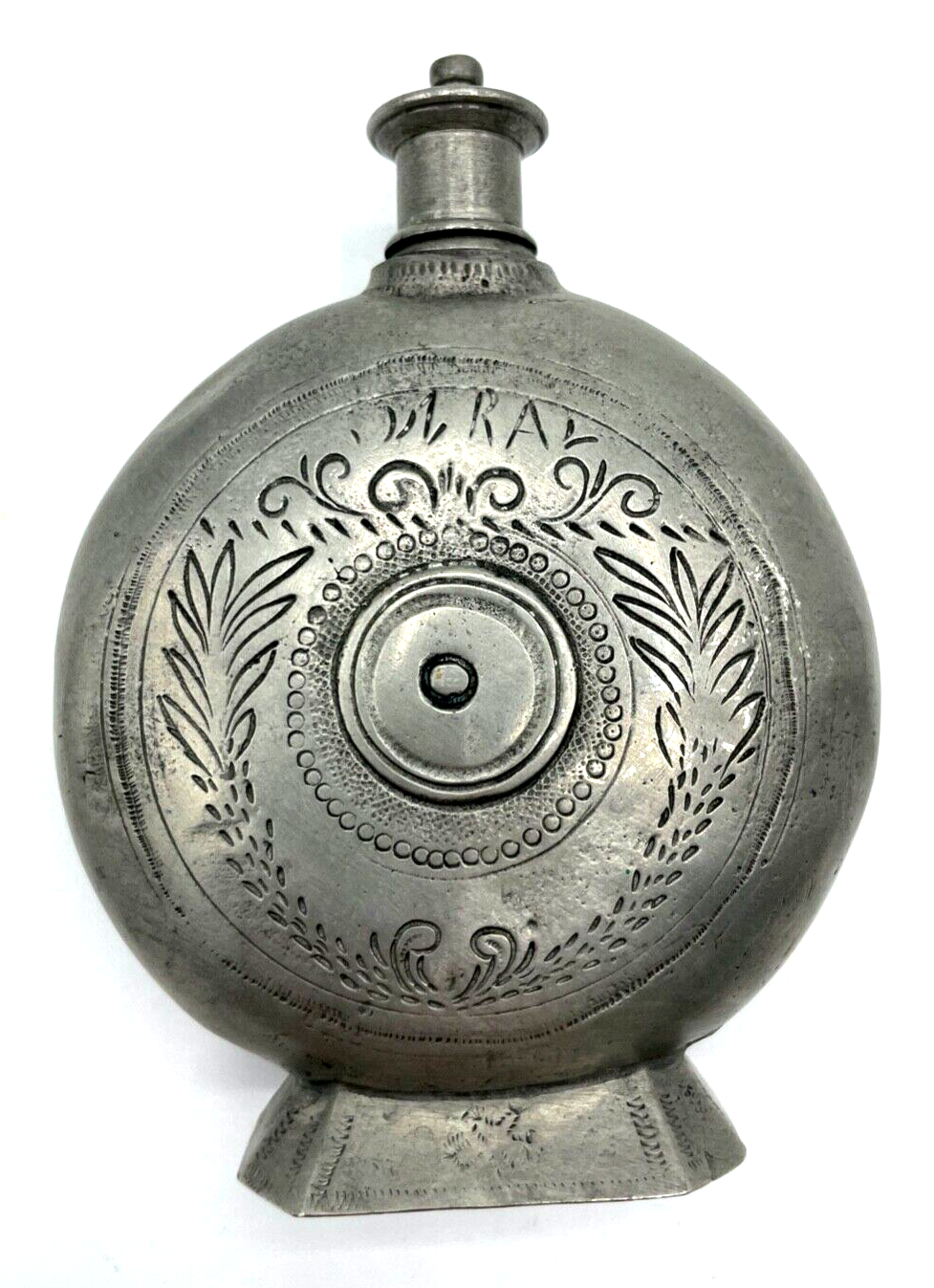 Vintage Zinn Flachmann Feldflasche Flasche Repro nach altem Vorbild H 14 cm1