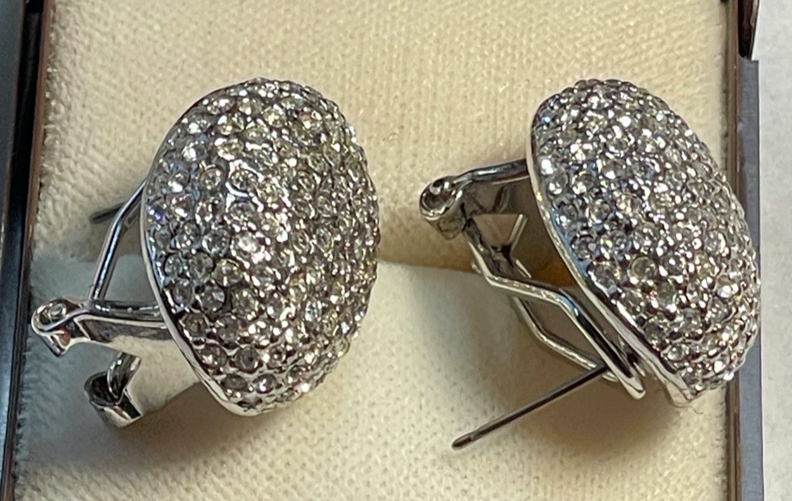 Ricarda M. Statement Ohrringe stattlich hochwertig Modeschmuck Strass neuwertig2