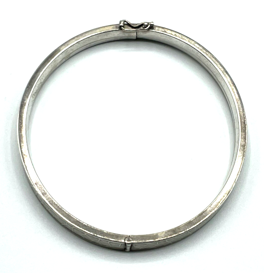 Vintage + solider A*D Andreas Daub 835 Silber Armreif mit elegantem Dekor B 5 mm1