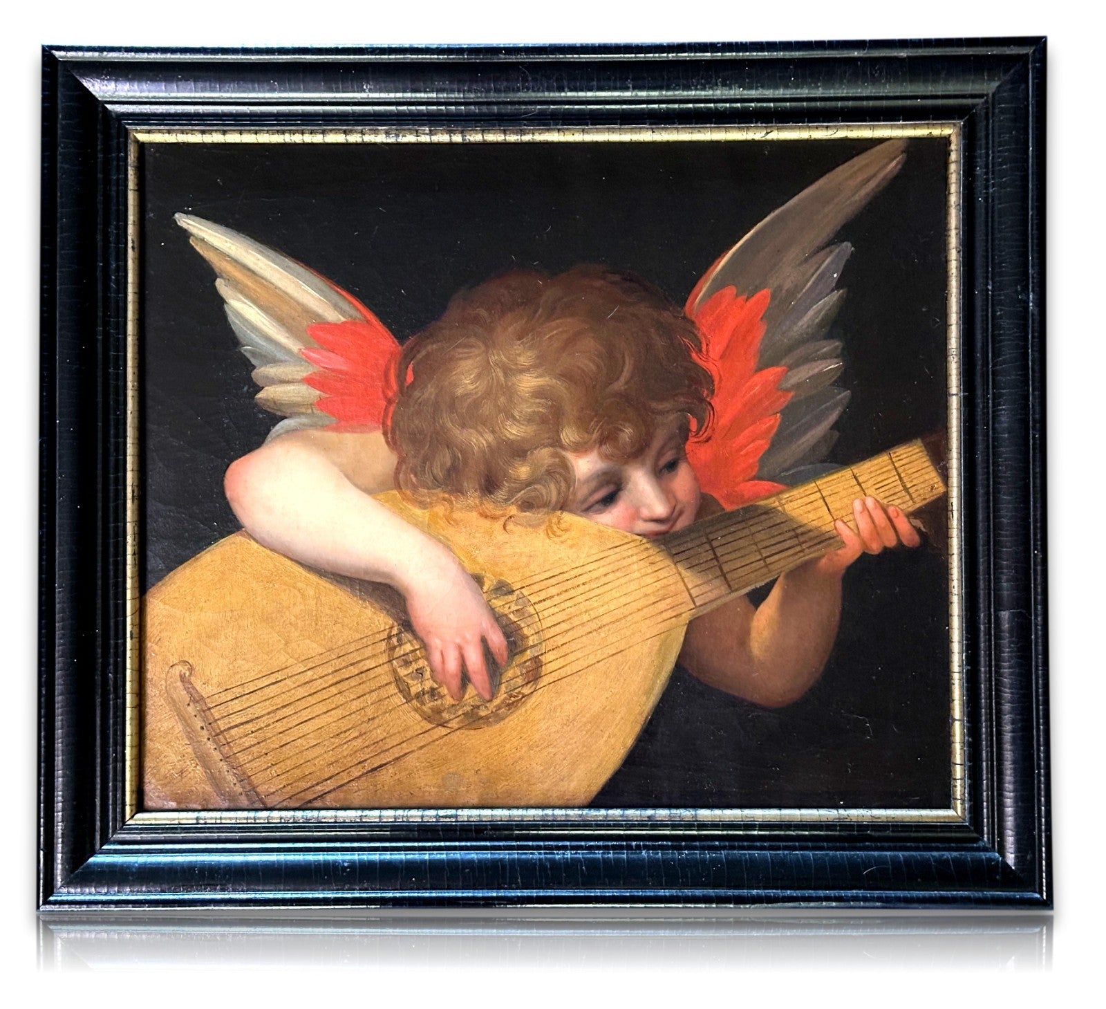 Engel mit Laute nach Rosso Fiorentino (1494-1540) – Öl auf Leinwand - 19. Jh.0
