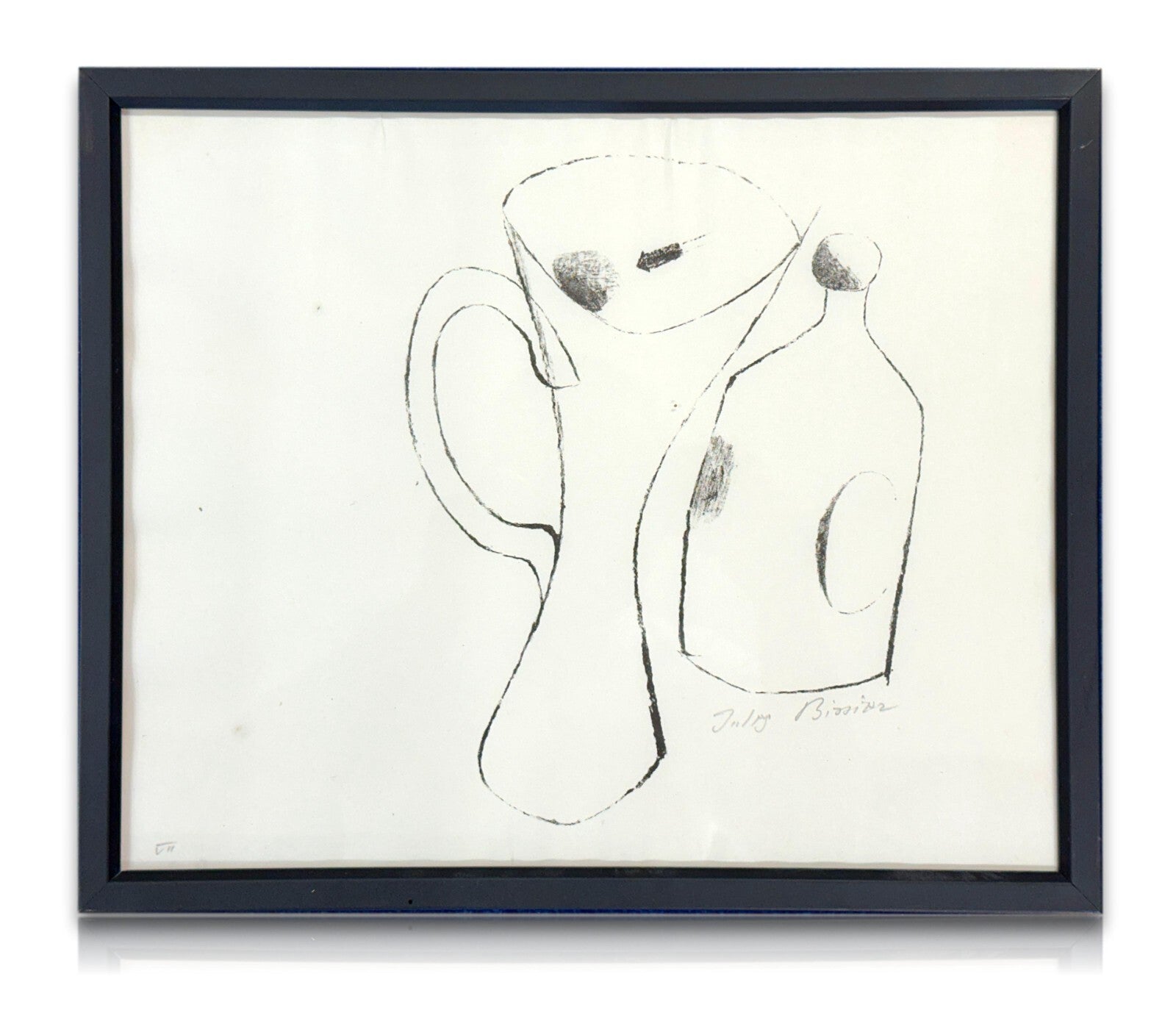 Julius Bissier (1893–1965) - sign. Lithografie – Stillleben modern - gerahmt0