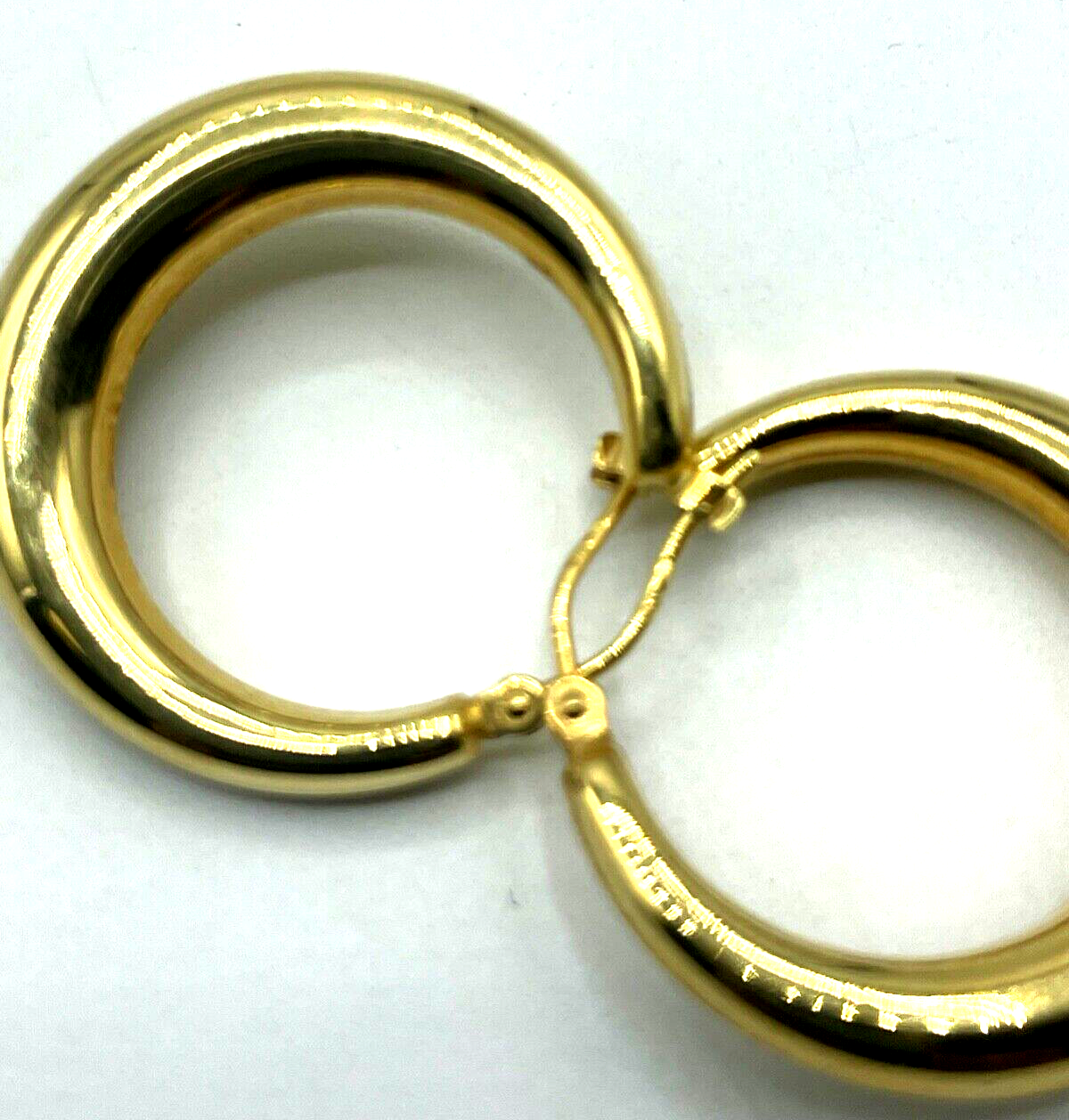 375 Gold 9 K Ohrringe Creolen 2 seitig tragbar Ø 25 mm B 5 mm Juwelier gepflegt6
