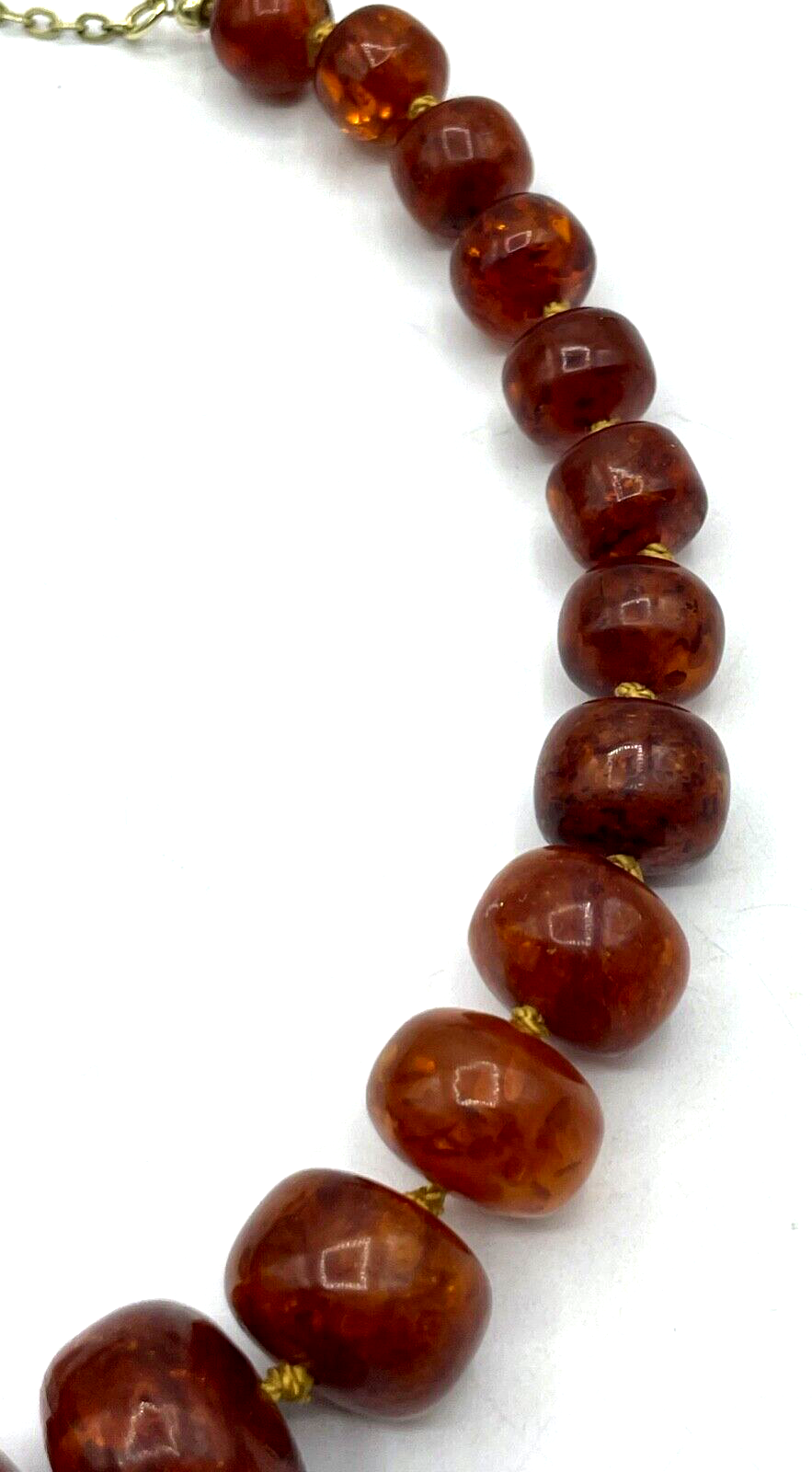 Vintage stattliche Bernstein Kette mit Inklusen amber necklace 59 Gramm L 43 cm7