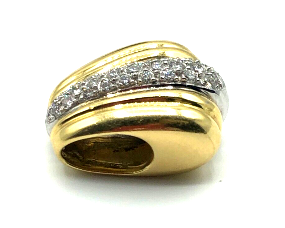 Massiv 750 Gold 18 K Gold Gleiter Schieber Anhänger 0,4 Brillant Juwelier Unikat6