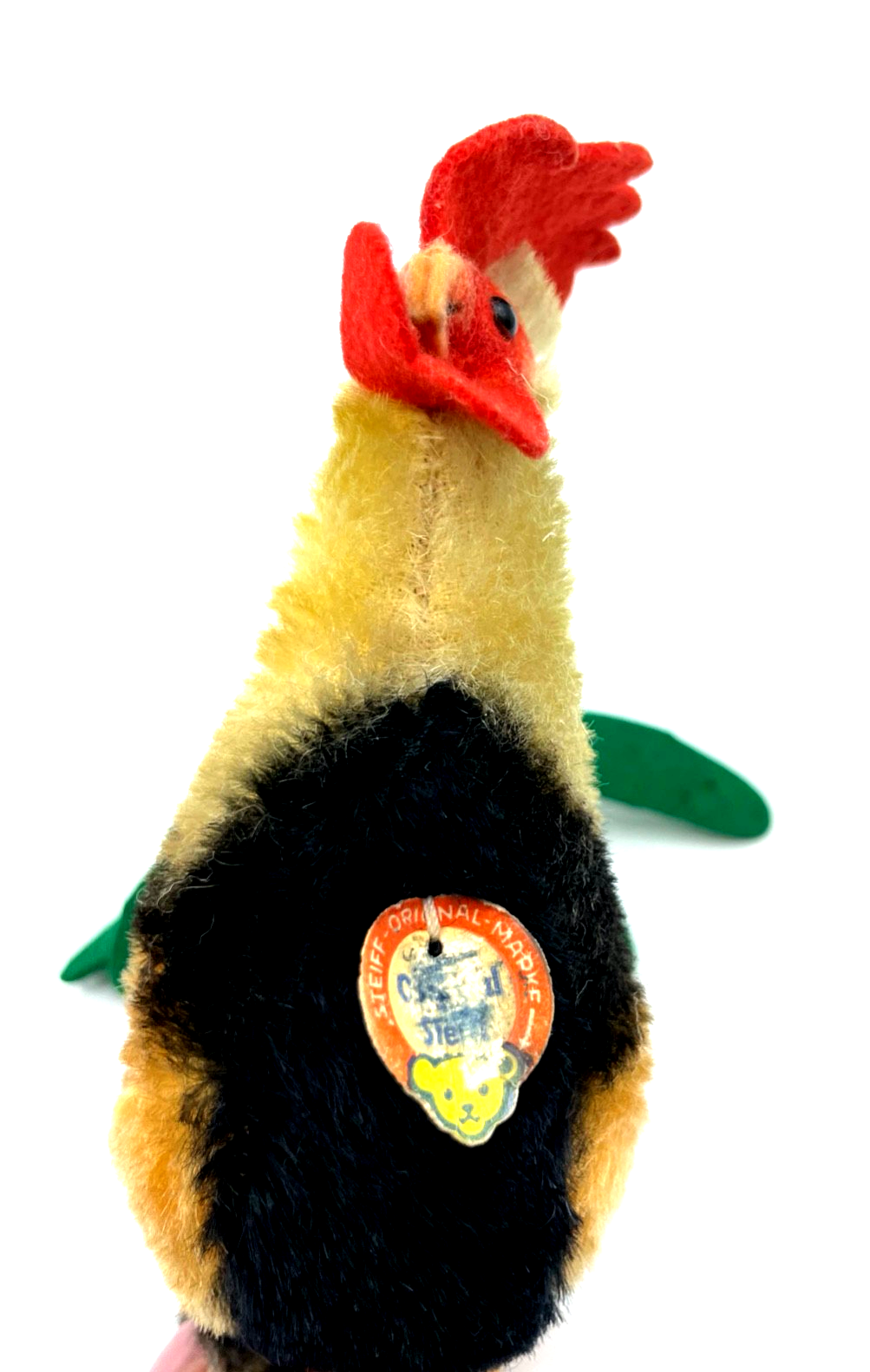 Vintage Steiff Mohair Hahn 60er Jahre mit Schild H ca. 19 cm gepflegt4