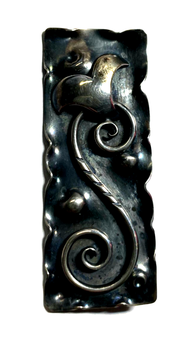 H.Z. 900 Silber antik Design Brosche Modernist Handarbeit Silberschmied gepfl.2