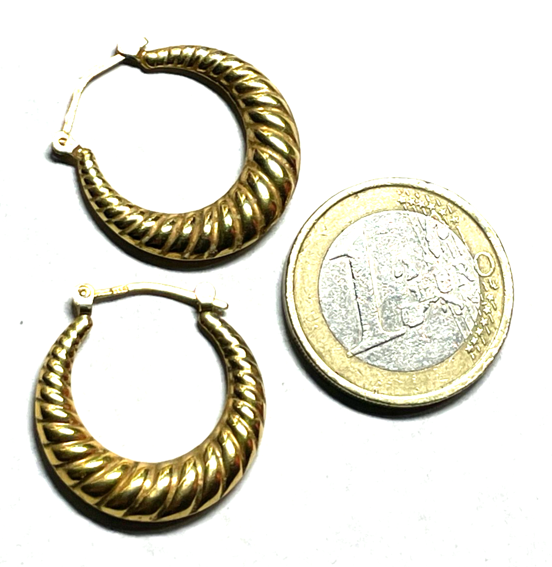 333 Gold 8 K Ohrringe Creolen Struktur Muster Ø 22 mm B 5,5 mm Juwelier gepflegt3