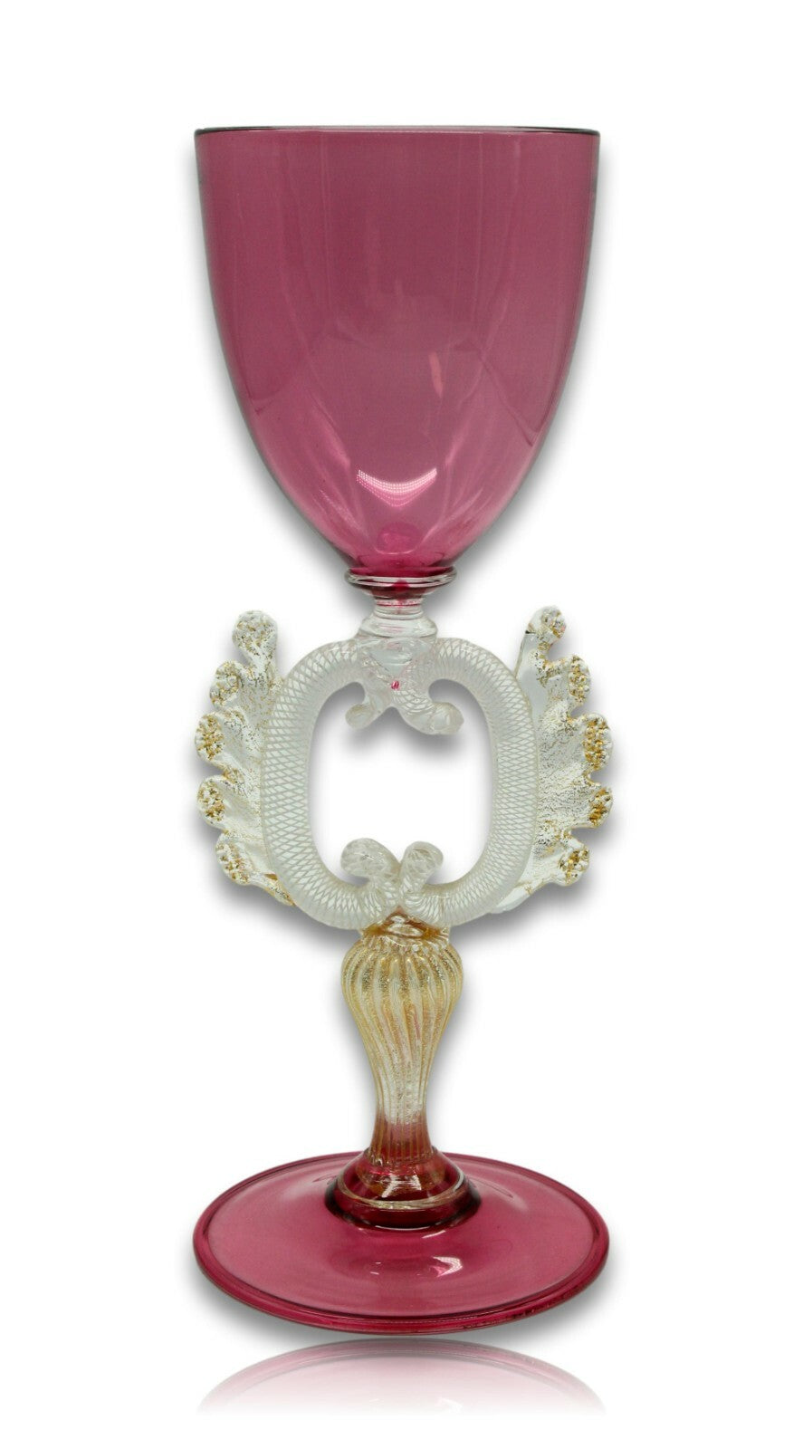 Murano - Glaskelch - Art Glass Design - Salviati - Goldstaub Einschmelzung0
