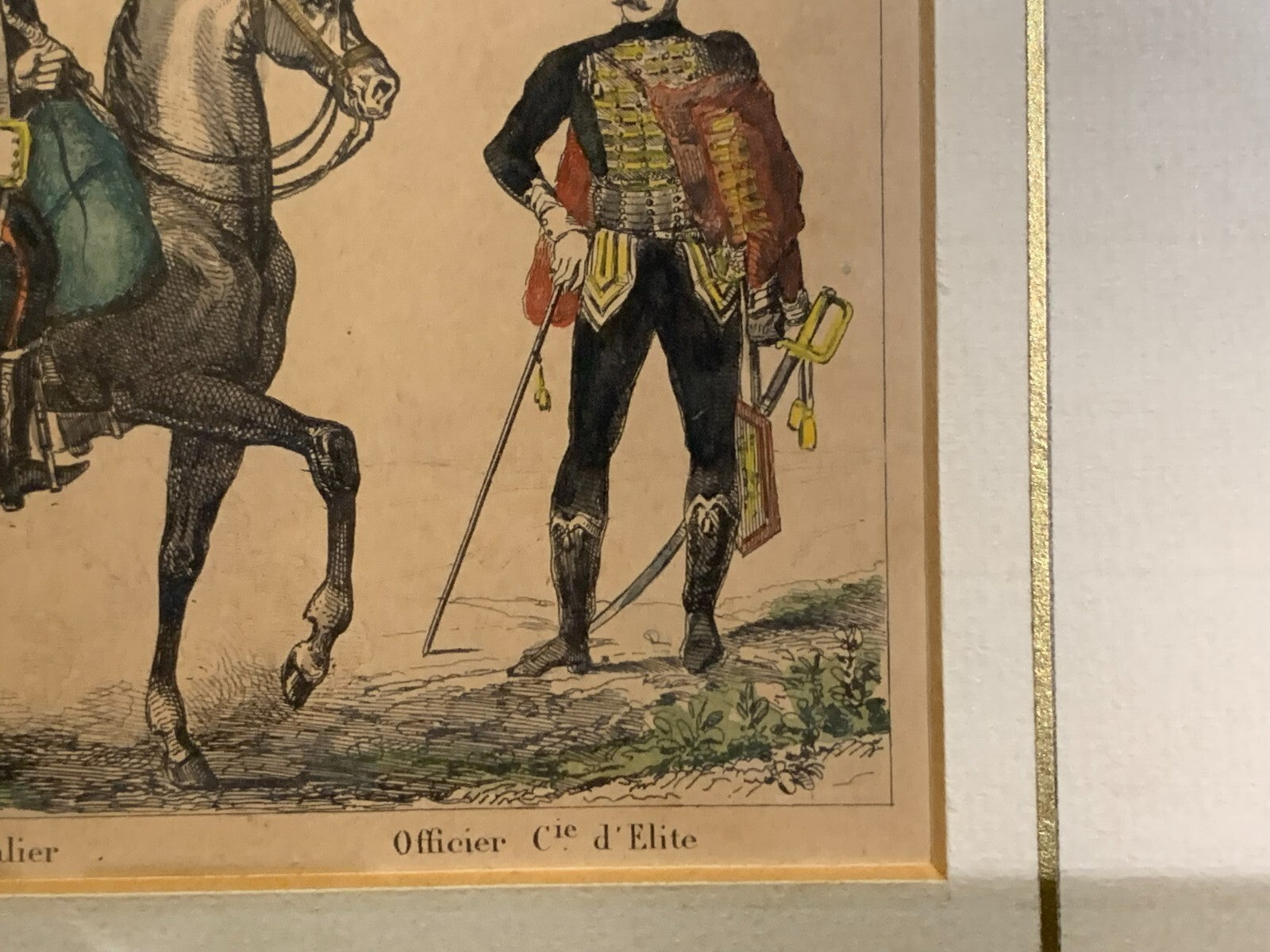 Lacauchie - Stahlstich koloriert - preußischer Hussar Kavallerie - Uniform 18004
