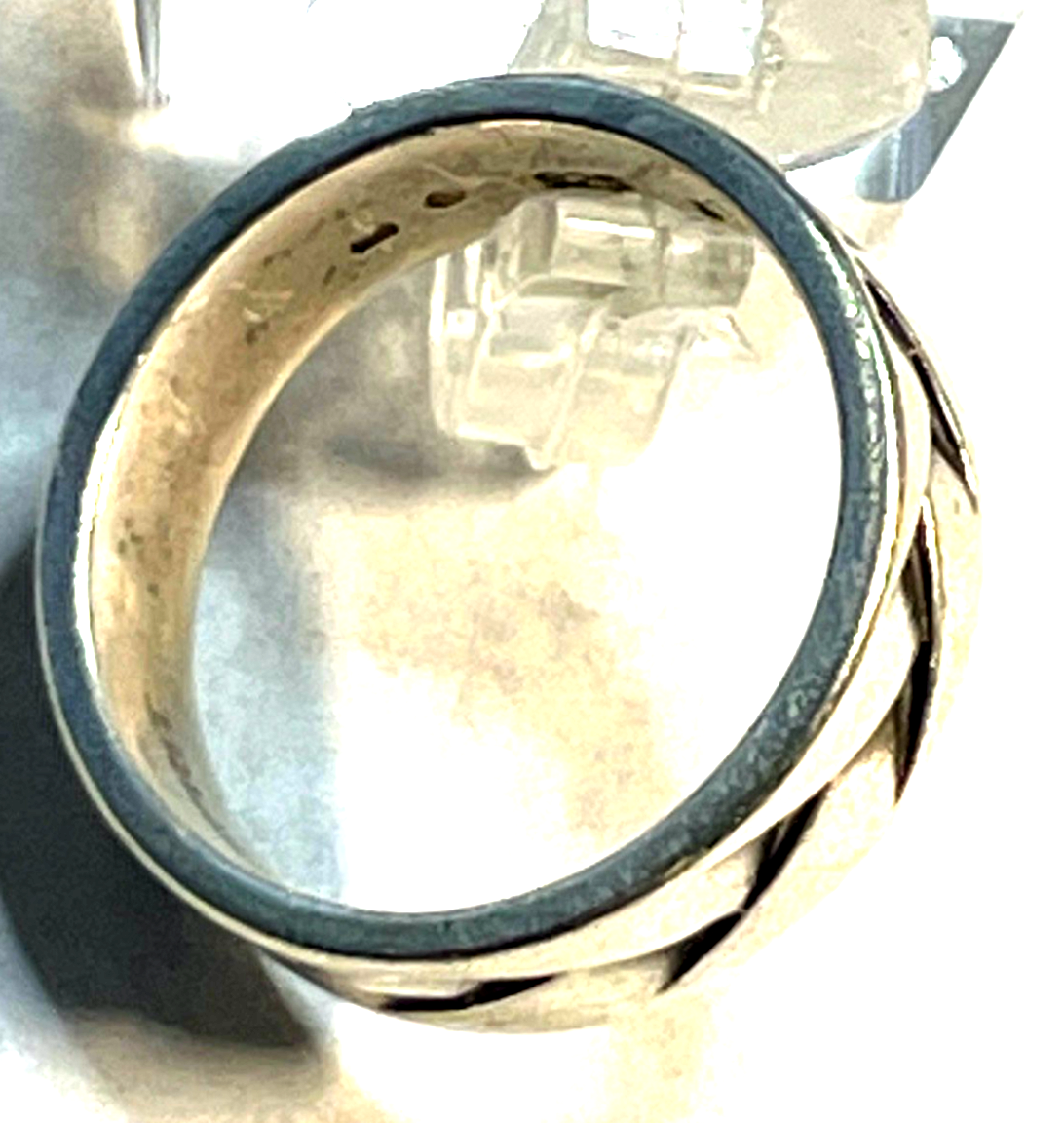 Unisex solider 925 Silber Ring ESPRIT Ø 18,1 mm RG 57 Zopfmuster Bandring4