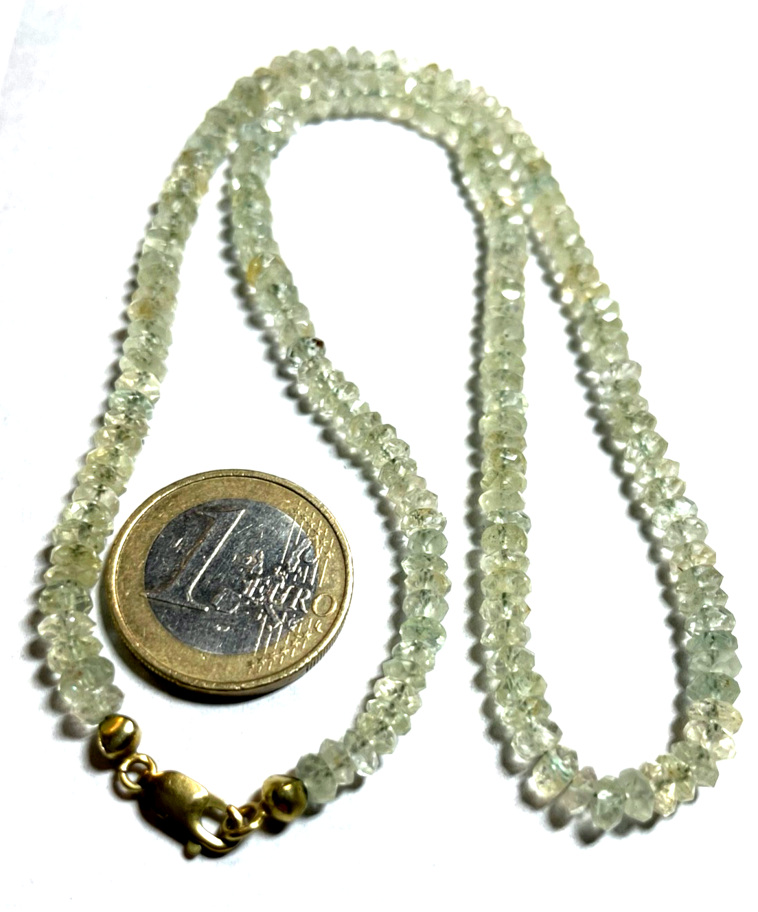 Facettierte Aquamarin Kette 333 Gold Collier Karabiner  L 45,5 cm B 5-6 mm4
