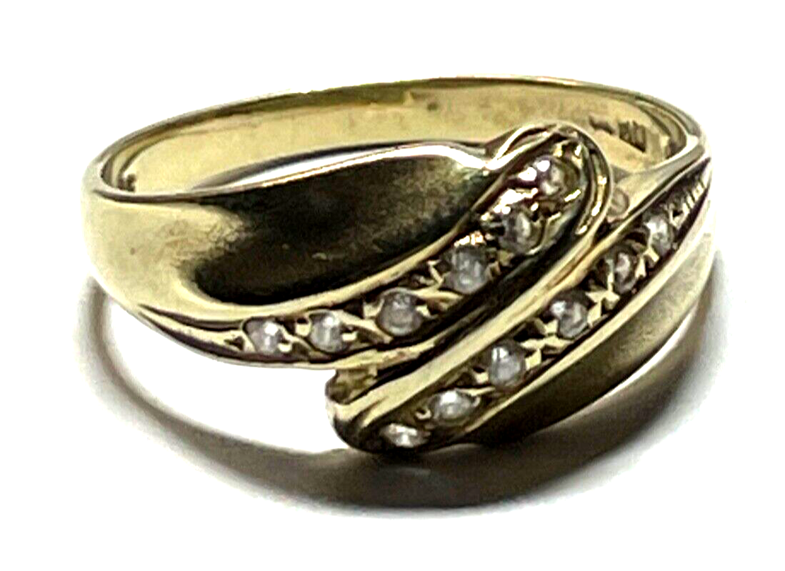 Solider 585 Gold 14 K Ring 17,5 mm RG 55 mit Weißtopas Juwelier 3,06 Gr. gepfl.2
