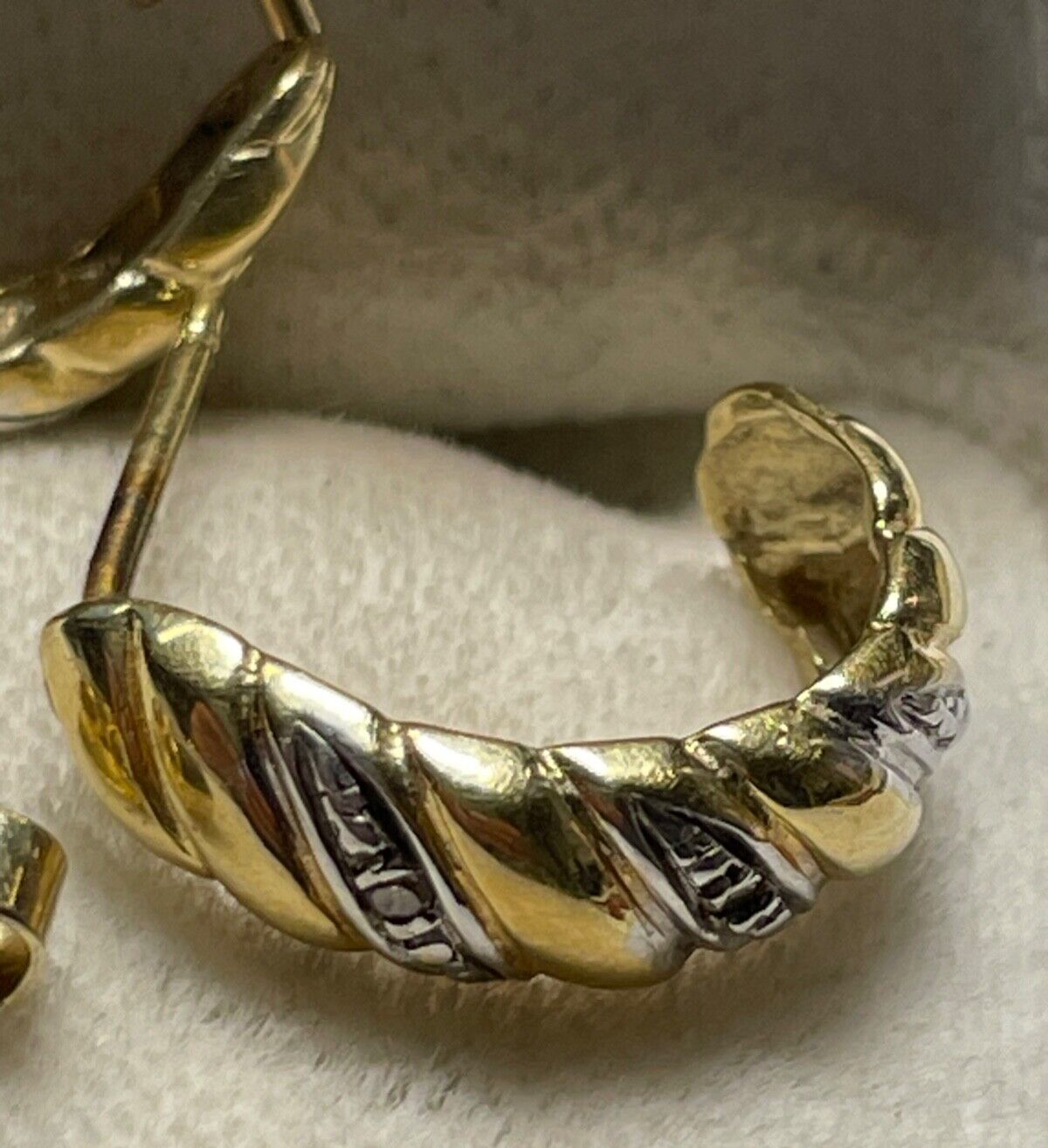 585 Gold 14 K Ohrringe Halbcreolen Ohrstecker 4x Diamant L 16 B 5,5 mm Juwelier6
