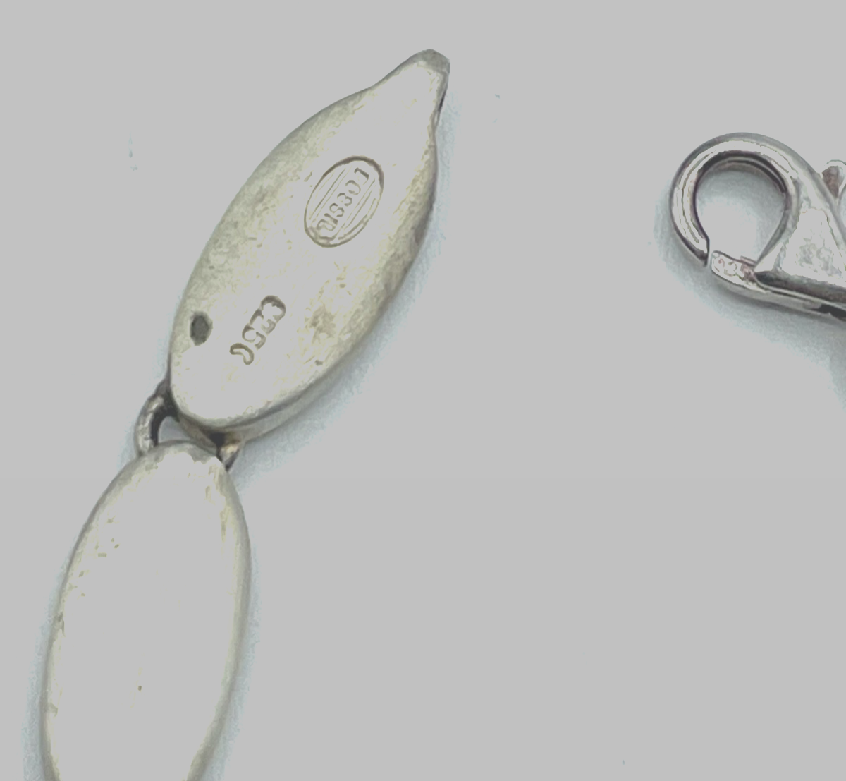 Massives Fossil Armband 925 Sterling Silber L 17,5 B 8 mm 25,45 Gramm unisex1