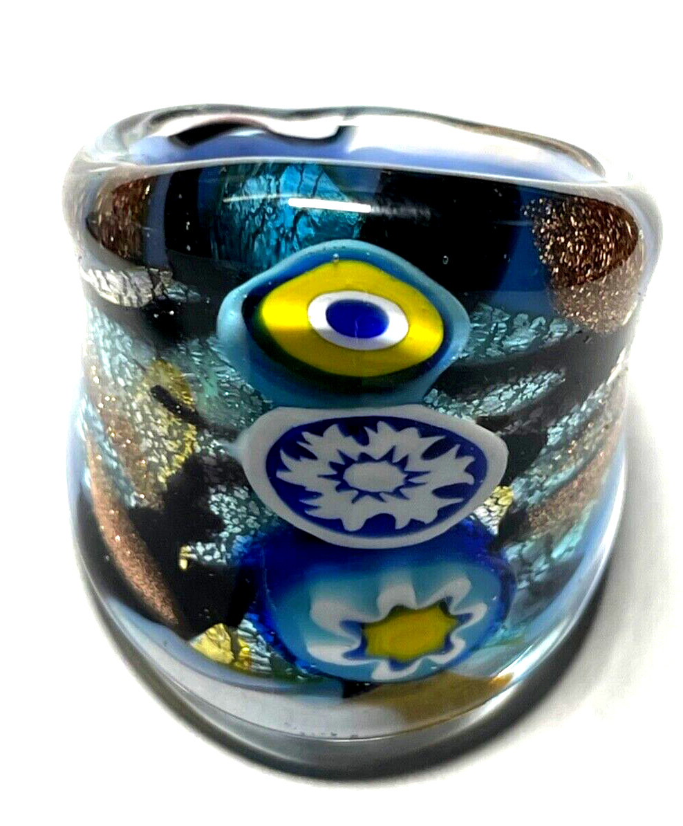 3 x prächtiger Statement Glasring Murano Glas Handarbeit Unikat Ø 18 + 17 mm2