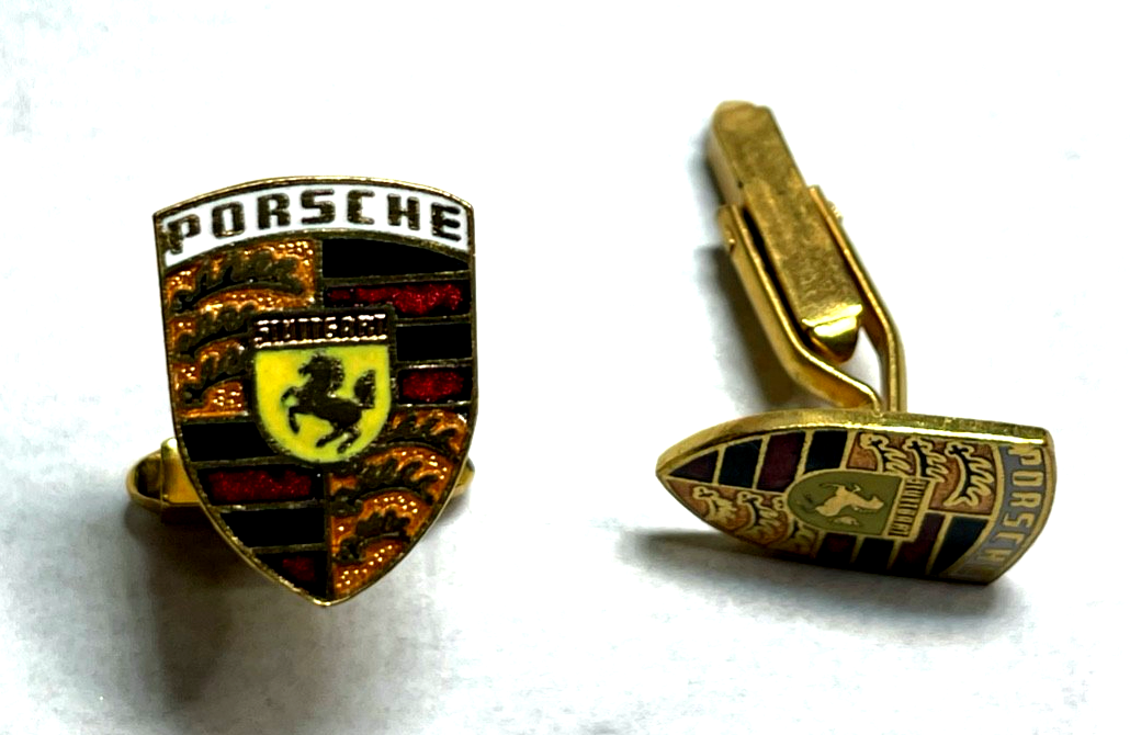 Vintage Porsche Manschettenknöpfe top gepflegt und vergoldet mit Emaille6