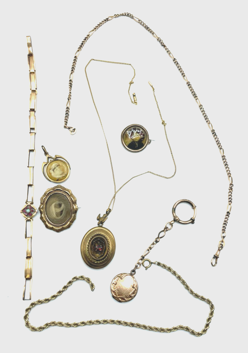Konvolut Antik Schmuck Golddouble Dubleegold um 1900  Basteln Weiterverarbeiten0