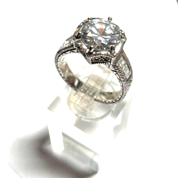 Mega Statement 925 Silber Ring Zirkonia Feuer Ø 10 mm RG 60 Ø 19 mm Cocktail3