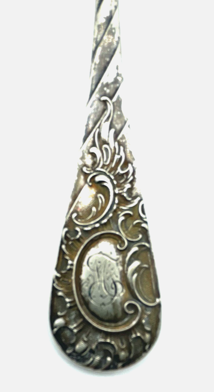 Antik großer 800 Silber Schöpflöffel Vorleger Historismus L 21 cm style rocaille8
