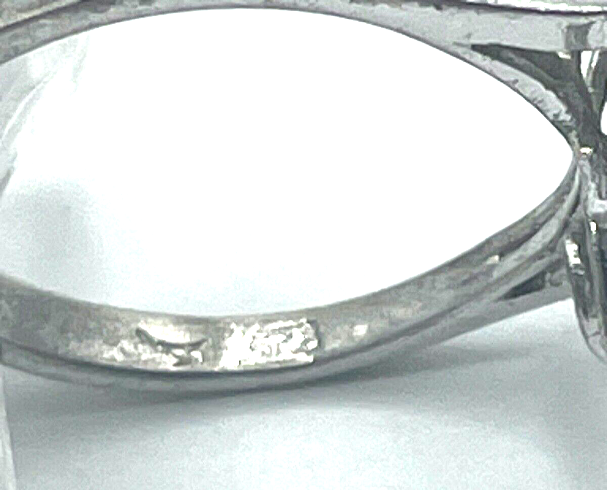 Vintage 925 Silber Ring Rubine Weißtopas Silberring elegant  Ø 16 mm RG 507