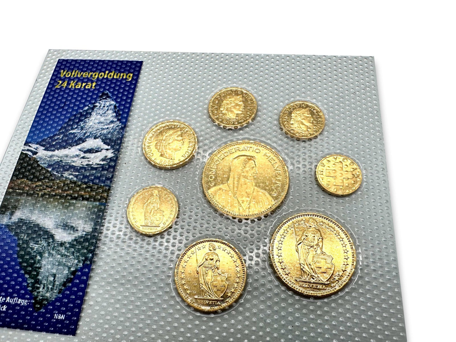 Schweiz KSM Kursmünzsatz 2003 Franken - 24 ct vergoldet - Limitierte Edition1