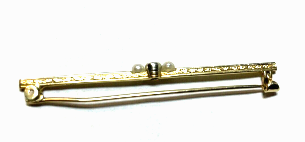 Art Déco 585 Gold 14 K Gold Brosche Nadel Stabbrosche 1 Brillant 2x Orientperle6