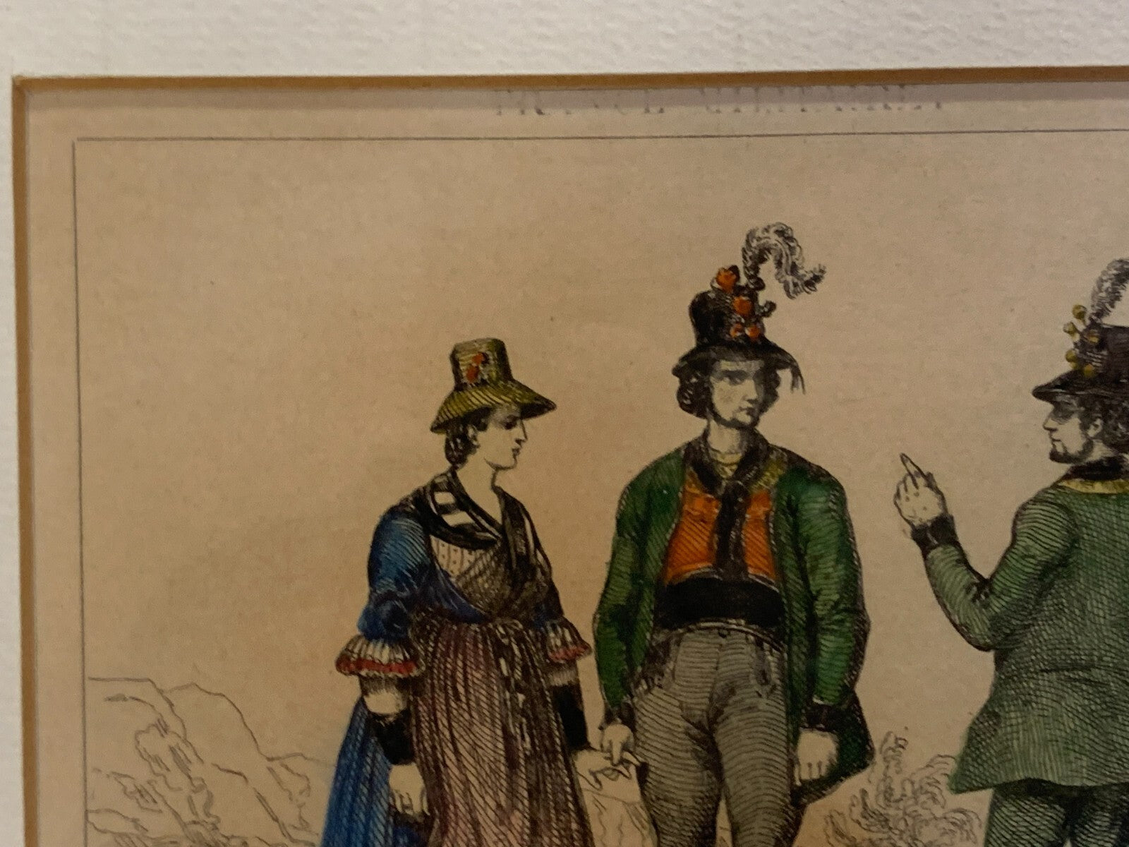 Alexandre Lacauchie - Kupferstich koloriert - historische Kleidung Tirol Ziller2