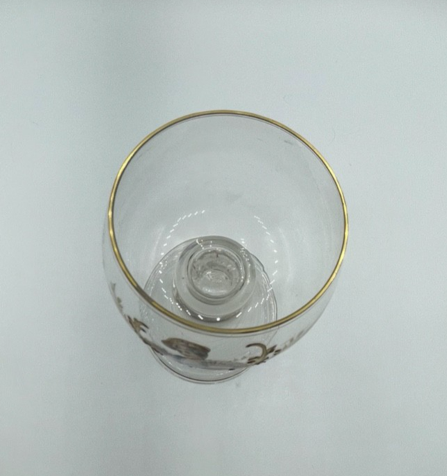 Antik Weinrömer Römer Weinglas handbemalt vor 1900 Historismus 18,2 cm hoch3