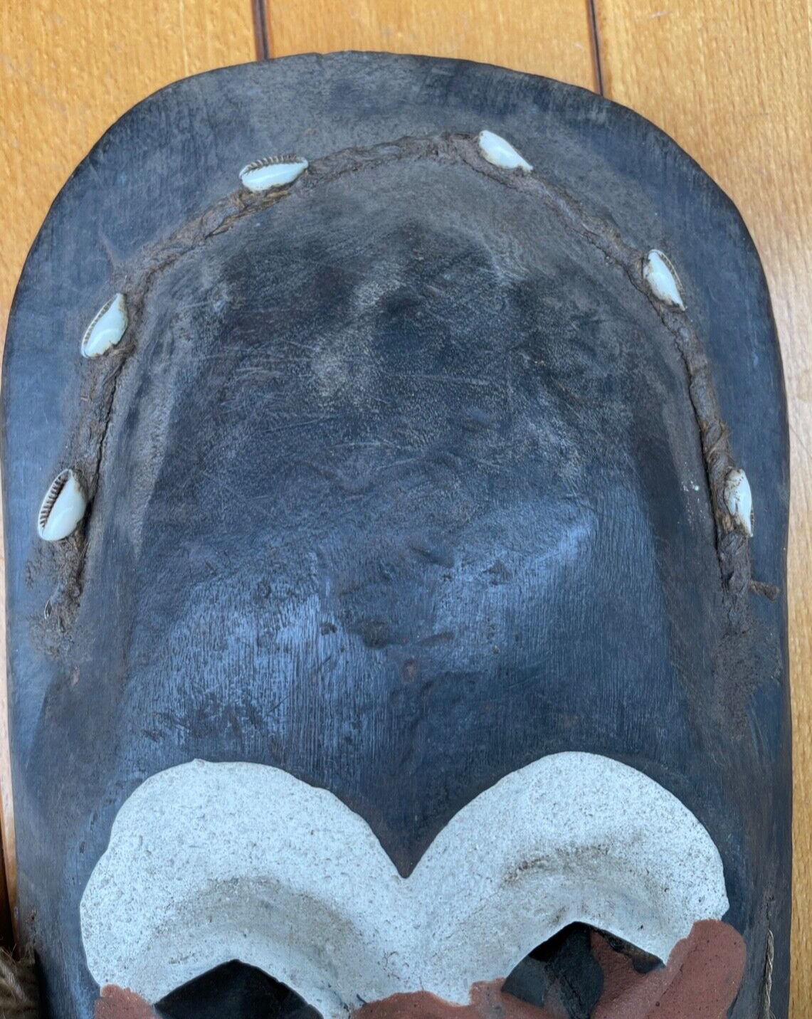 Alte Maske gr Afrika Wandmaske Handarbeit afrikanische Holzmaske Larve H 46,5 cm8