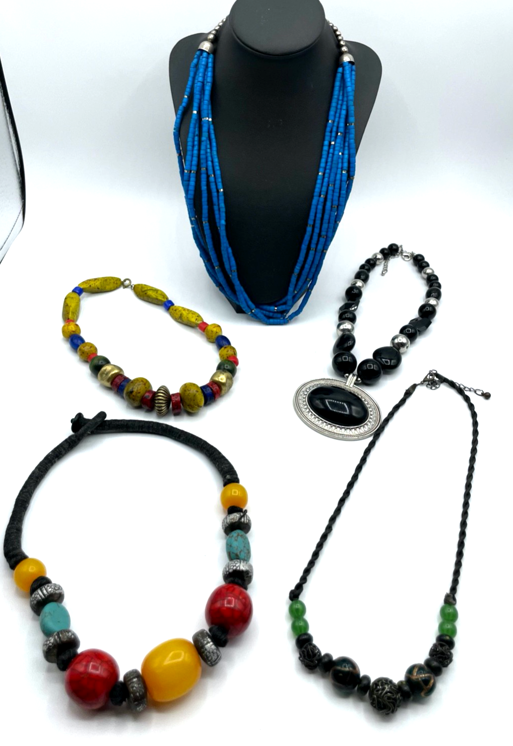5 x verschiedene vintage Ethno Kette Halskette stattlicher Modeschmuck zeitlos0