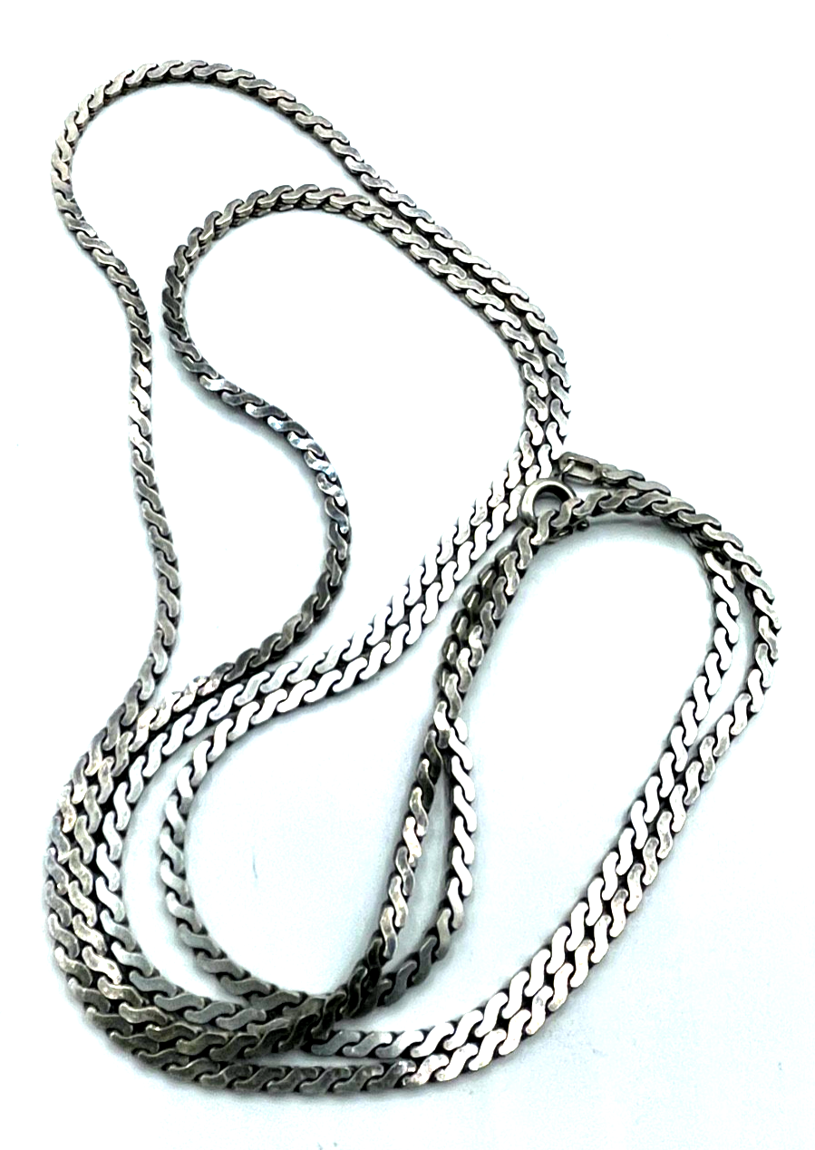 Vintage solide Silberkette 105 cm lang Silber Kette FBM 925 B 3 mm unisex gepfl.3