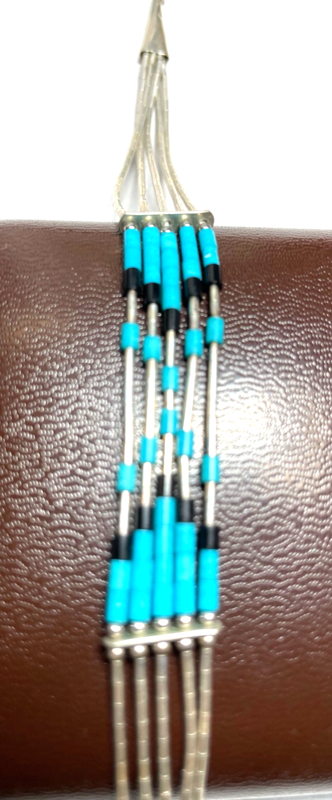 Zuni indianerschmuck Armband 925 Sterling + Türkis + Onyx unisex L 19 cm2