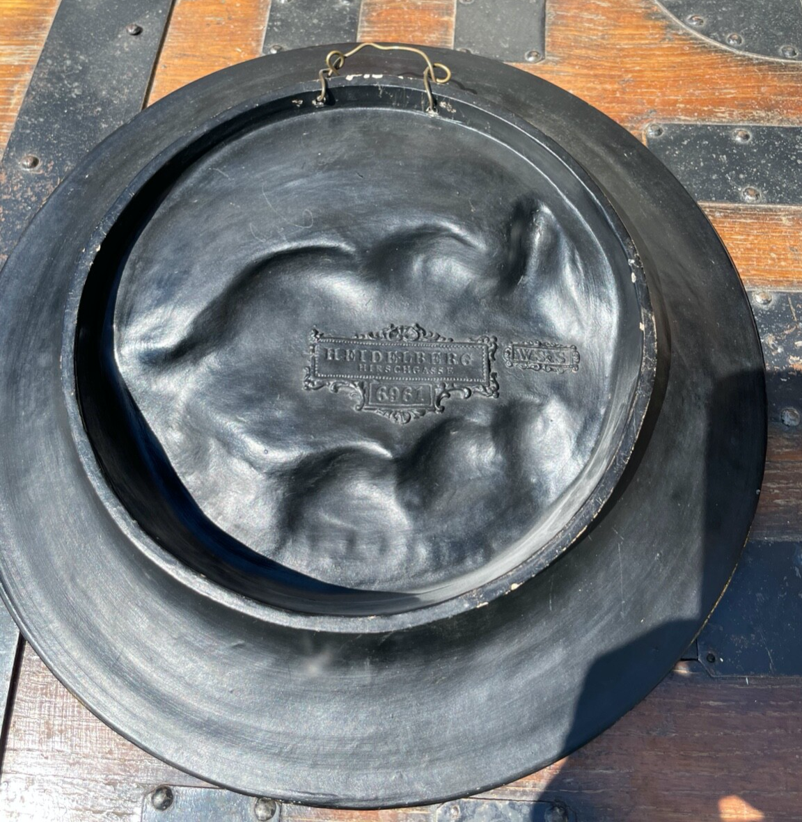 2 Keramik Majolika Teller Wandteller Heidelberg Schiller & Sohn um 1900 Ø 34 cm10