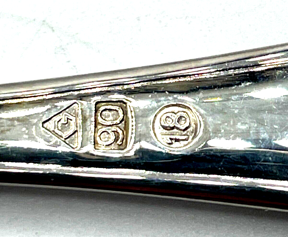 6 x Obstgabel Chippendale J. Grimminger Schwäbisch-Gmünd 90 Silberauflage gepfl.6