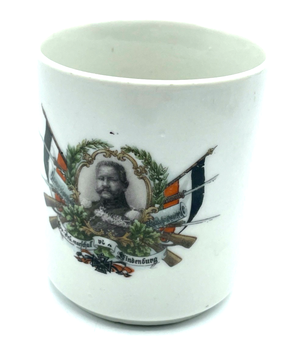 Antik Porzellan Tasse Hindenburg 1914 Deutsch WK1 Militaria Patriotika0