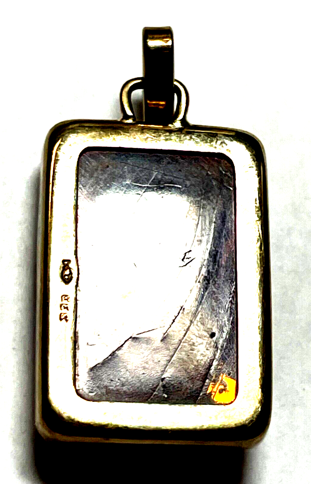 Antik Fischland 333 Gold 8 K Anhänger Bernstein Cabochon Rechteck L 32 mm B 15mm3