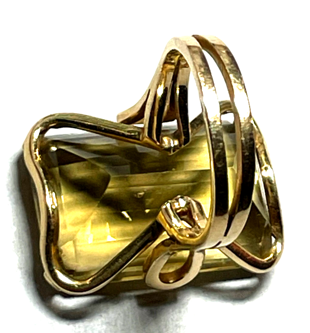 Massiver  Cluster 750 Gold Roségold Ring mit Citrin Cocktailring RG 50 Juwelier10