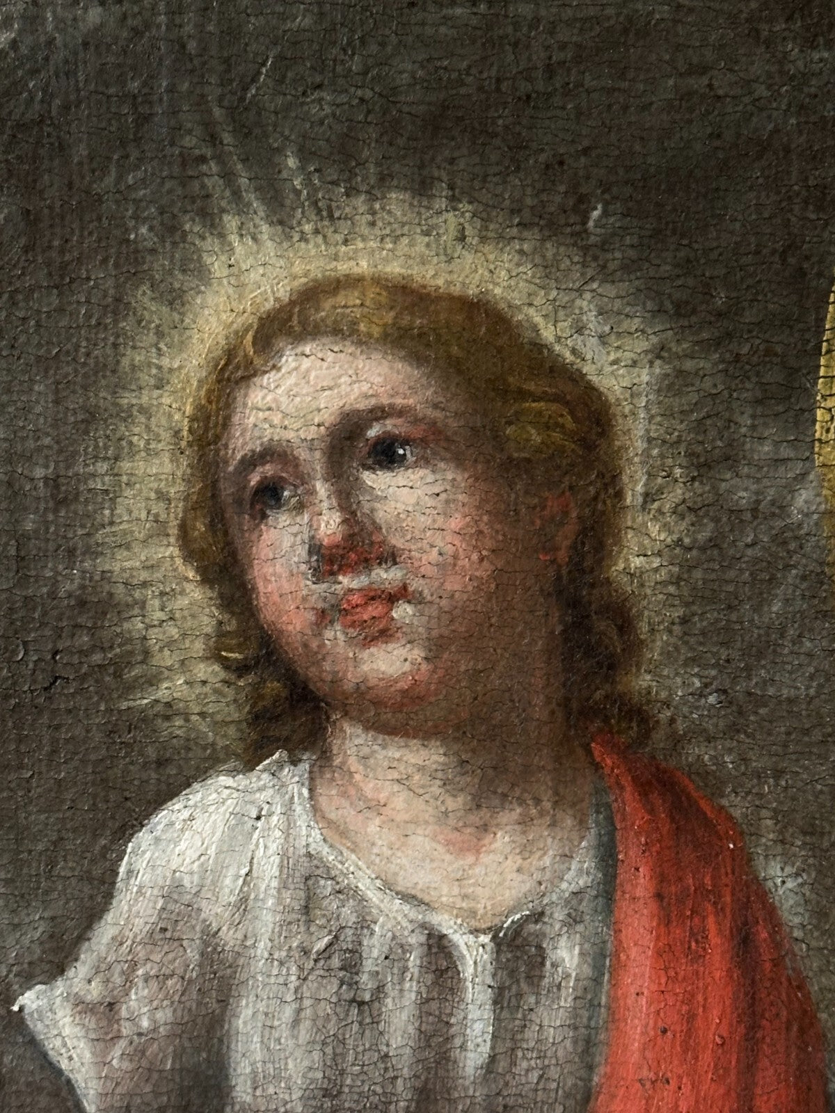 Doppelgemälde - Öl auf Leinwand - Die Heilige Familie & Jungfrau Maria - 18. Jhd3