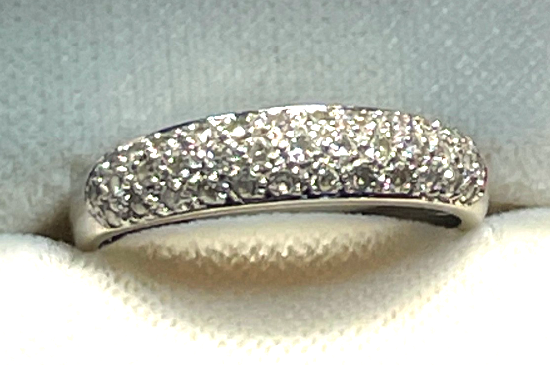 585 Gold 14 K Weißgold Ring Brillanten Halbkuppel Ø 17,8 mm RG 56 Juwelier10