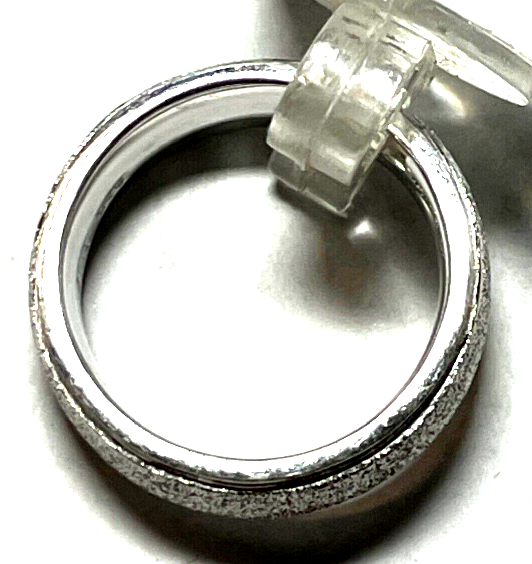 Aparter unisex Bandring 925 Silber Ring mit Struktur Oberfläche Ø 19 mm RG 605