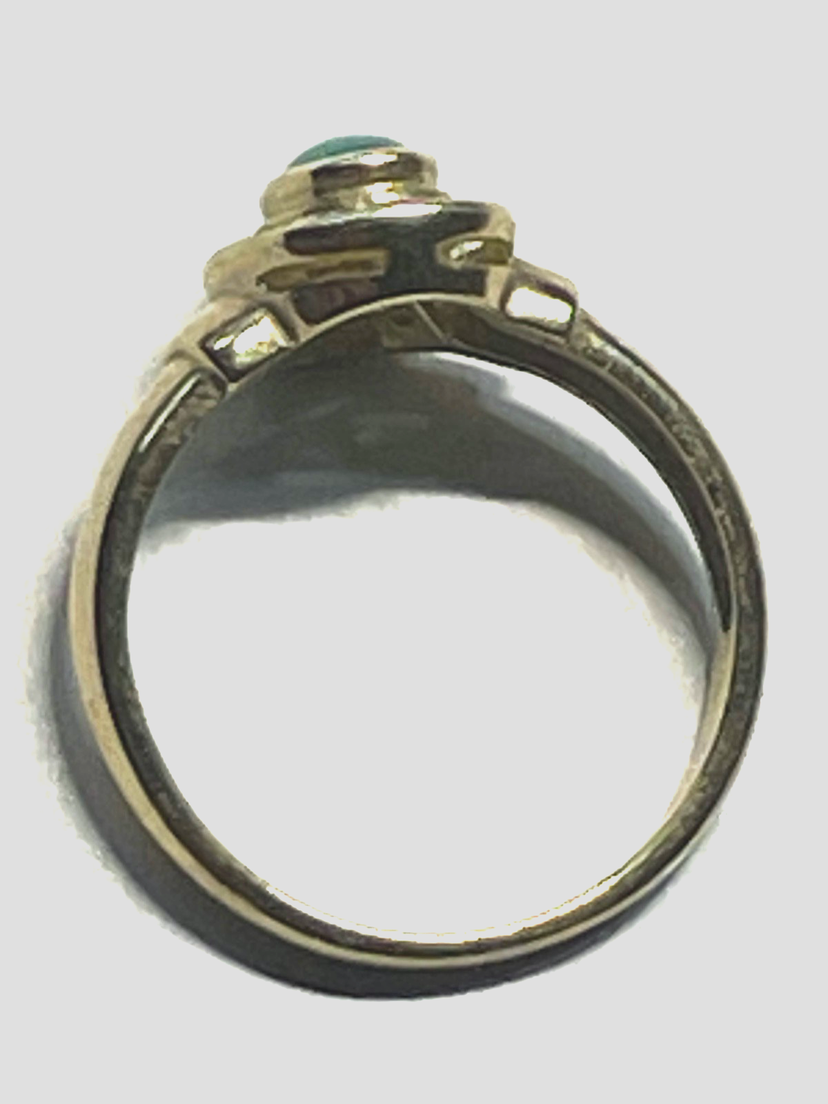 333 Gold 8 K Ring Smaragd Cabochon+ Weißtopas Ø 17,5 mm RG 55 Juwelier Qualität6