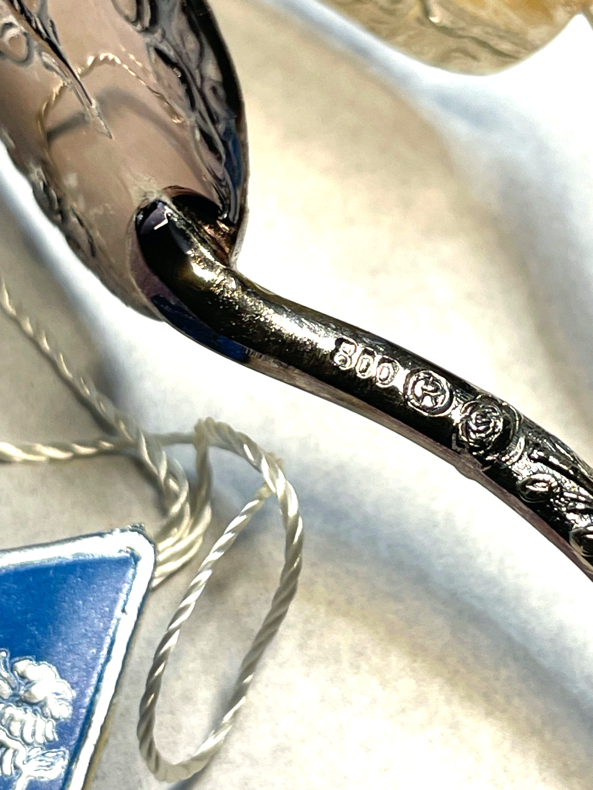 Reiner-Antik 800 Silber Gebäckzange Gebäckheber Rosen Dekor neuwertig Echtsilber7