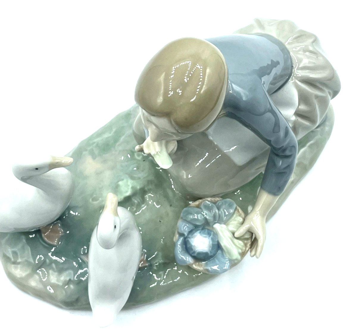 Vintage Lladro Porzellan Figur 4849 food for ducks Enten füttern top condition2